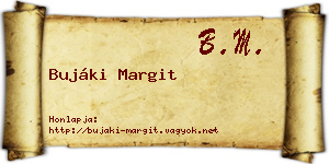 Bujáki Margit névjegykártya
